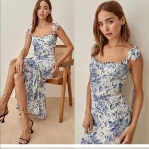 Cider blue and white midi dress